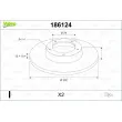 Jeu de 2 disques de frein avant VALEO 186124 - Visuel 1
