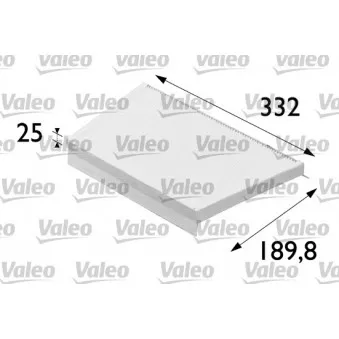 Filtre, air de l'habitacle VALEO