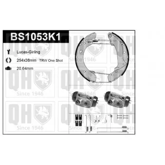 Kit de freins, freins à tambours QUINTON HAZELL BS1053K1