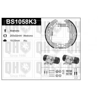 Kit de freins, freins à tambours QUINTON HAZELL BS1058K3