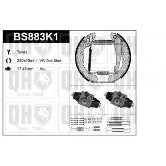 Kit de freins, freins à tambours QUINTON HAZELL BS883K1