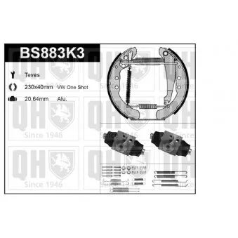 Kit de freins, freins à tambours QUINTON HAZELL BS883K3