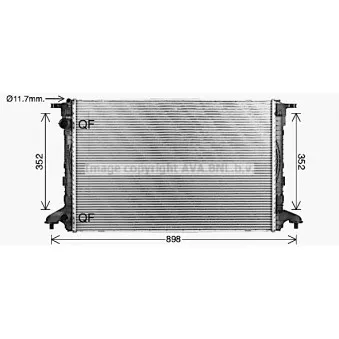 Radiateur, refroidissement du moteur AVA QUALITY COOLING AI2444