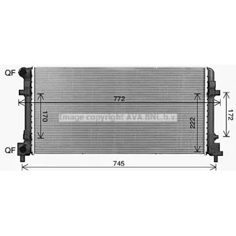 Radiateur, refroidissement du moteur AVA QUALITY COOLING AI2450