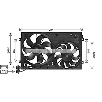 Ventilateur, refroidissement du moteur AVA QUALITY COOLING AI7526