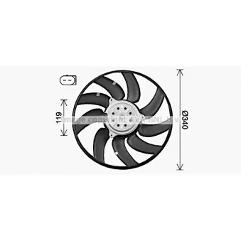 Ventilateur, refroidissement du moteur AVA QUALITY COOLING AI7527