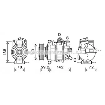 Compresseur, climatisation AVA QUALITY COOLING AIK399