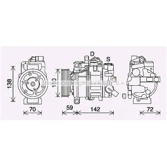 Compresseur, climatisation AVA QUALITY COOLING AIK411