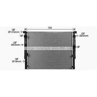 Radiateur, refroidissement du moteur AVA QUALITY COOLING BW2620