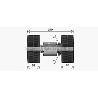 Moteur électrique, pulseur d'air habitacle AVA QUALITY COOLING BW8612