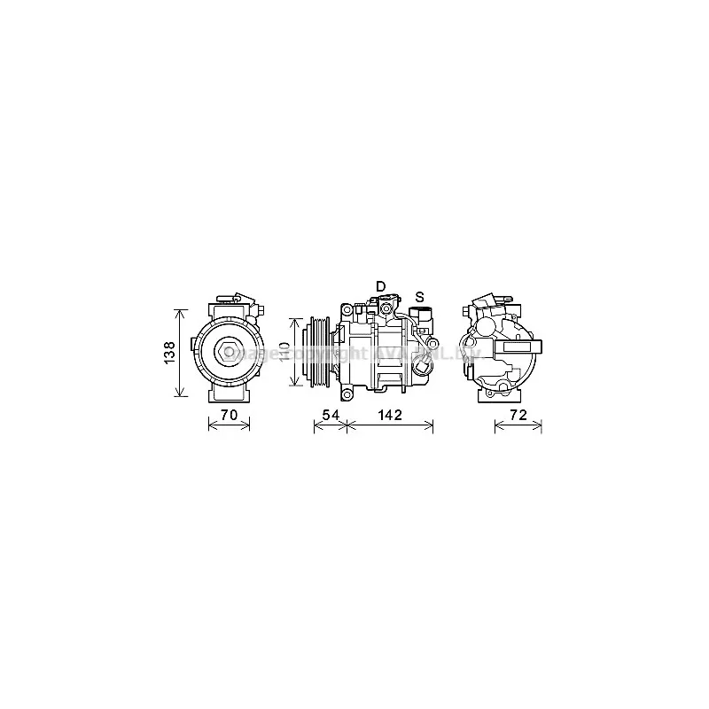 Compresseur, climatisation AVA QUALITY COOLING BWAK495