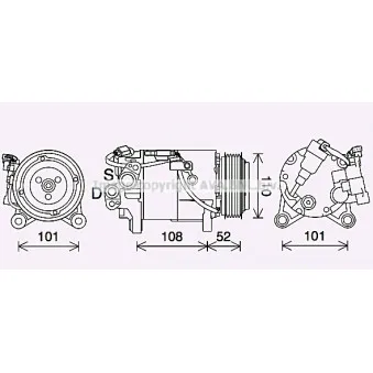 Compresseur, climatisation AVA QUALITY COOLING BWAK567