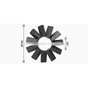 Roue du souffleur, refroidissementdu moteur AVA QUALITY COOLING BWB590