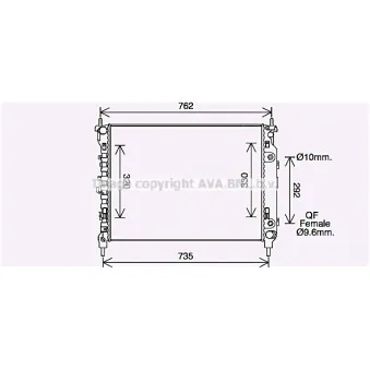 Radiateur, refroidissement du moteur AVA QUALITY COOLING