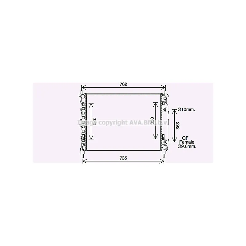 Radiateur, refroidissement du moteur AVA QUALITY COOLING CT2067