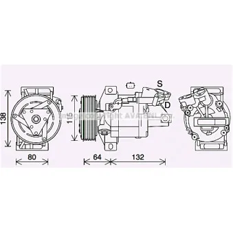 Compresseur, climatisation AVA QUALITY COOLING DAK016