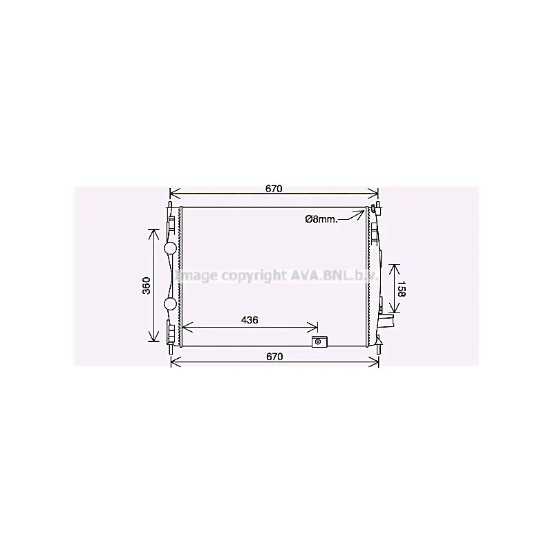 Radiateur, refroidissement du moteur AVA QUALITY COOLING DN2445