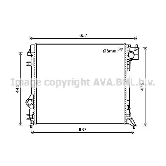 Radiateur, refroidissement du moteur AVA QUALITY COOLING DNA2421