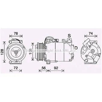 Compresseur, climatisation AVA QUALITY COOLING FDK637