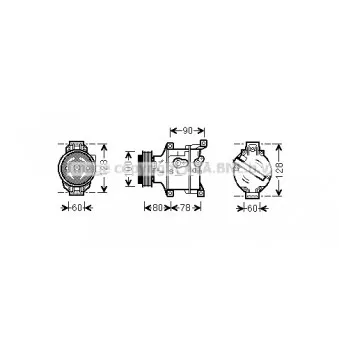 Compresseur, climatisation AVA QUALITY COOLING FTAK103