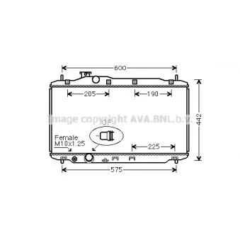 Radiateur, refroidissement du moteur AVA QUALITY COOLING HD2306