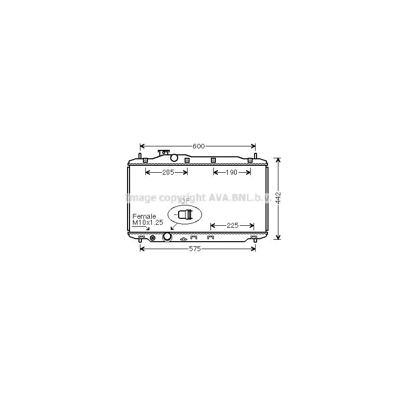 Radiateur, refroidissement du moteur AVA QUALITY COOLING HD2306