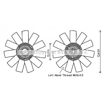 Ventilateur, refroidissement du moteur AVA QUALITY COOLING MSF655