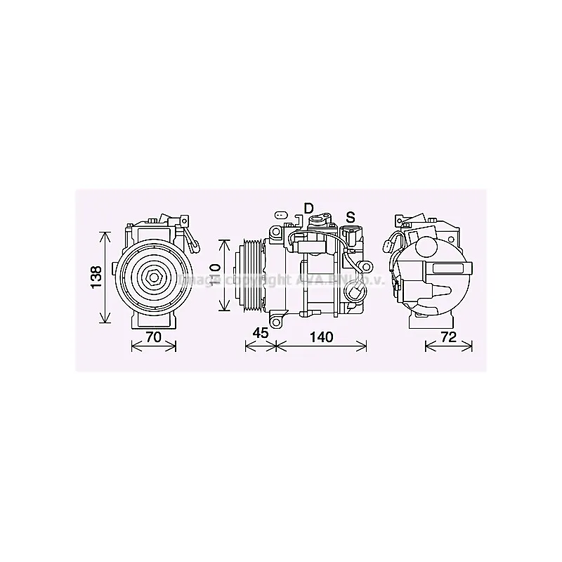 Compresseur, climatisation AVA QUALITY COOLING MSK705