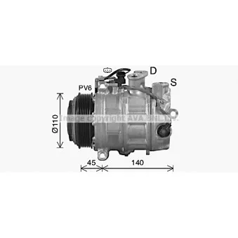 Compresseur, climatisation AVA QUALITY COOLING MSK767