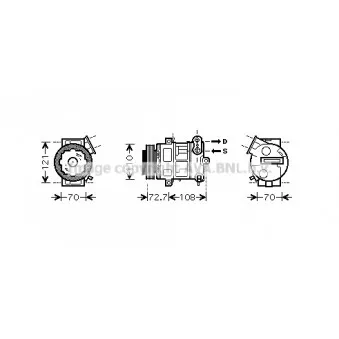 Compresseur, climatisation AVA QUALITY COOLING OLAK419