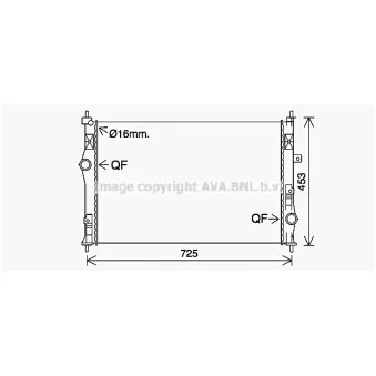 Radiateur, refroidissement du moteur AVA QUALITY COOLING PE2412