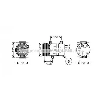 Compresseur, climatisation AVA QUALITY COOLING RTAK345