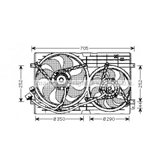 Ventilateur, refroidissement du moteur AVA QUALITY COOLING VN7508