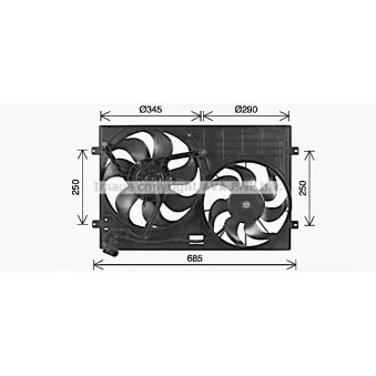 Ventilateur, refroidissement du moteur AVA QUALITY COOLING VN7543