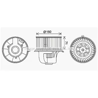 Moteur électrique, pulseur d'air habitacle AVA QUALITY COOLING VN8406