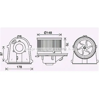 Moteur électrique, pulseur d'air habitacle AVA QUALITY COOLING VN8408