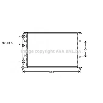 Radiateur, refroidissement du moteur AVA QUALITY COOLING VNA2115