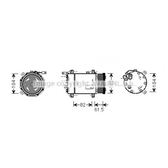 Compresseur, climatisation AVA QUALITY COOLING VNK167