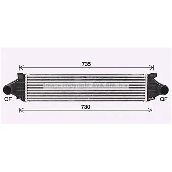 Intercooler, échangeur AVA QUALITY COOLING VO4297