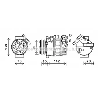 Compresseur, climatisation AVA QUALITY COOLING VOAK192