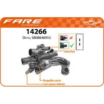 Thermostat, liquide de refroidissement FARE SA 14266