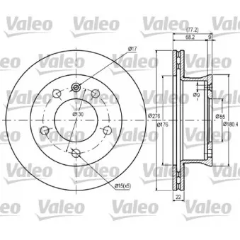 Jeu de 2 disques de frein avant VALEO 187041