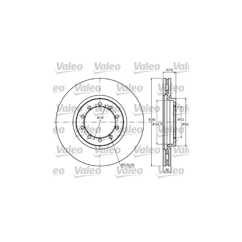 Jeu de 2 disques de frein avant VALEO 187062