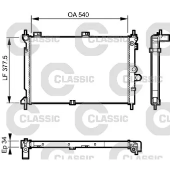 Radiateur, refroidissement du moteur VALEO 231022