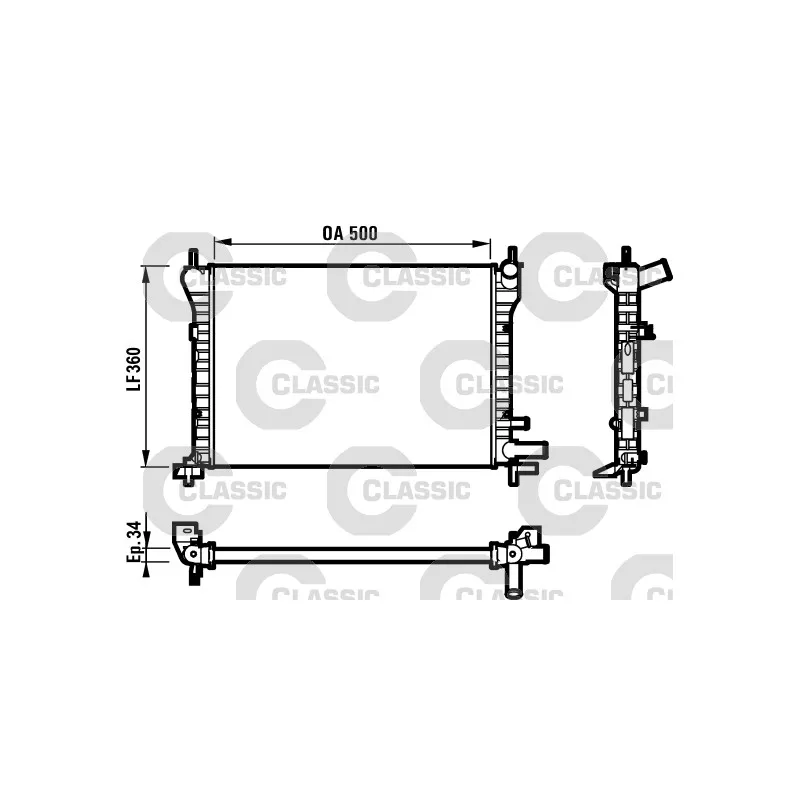 Radiateur, refroidissement du moteur VALEO 231617