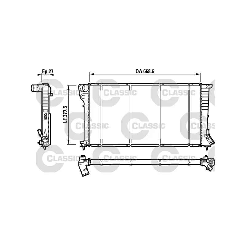 Radiateur, refroidissement du moteur VALEO 232620