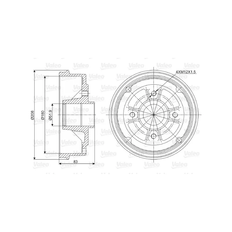 Tambour de frein VALEO 237006