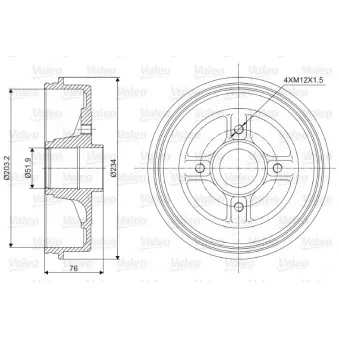 Tambour de frein VALEO 237008