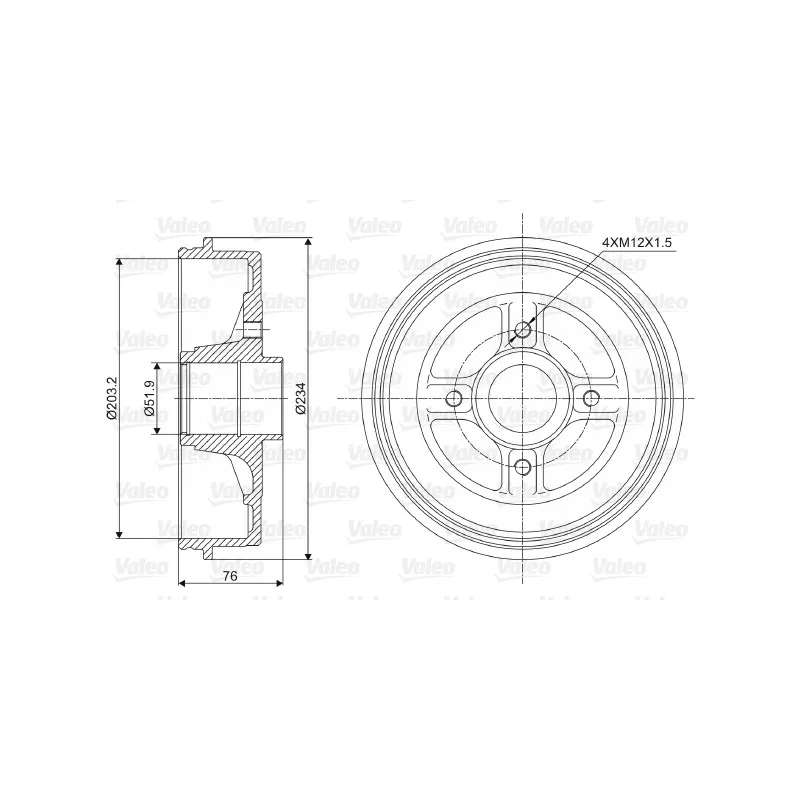 Tambour de frein VALEO 237008