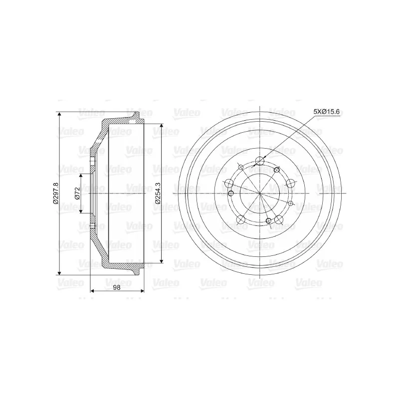 Tambour de frein VALEO 237014